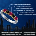 thumbnail image 2 of Gem Stone King 10K Two Tone Gold Red Created Ruby and Black Diamond Wedding-Bands Ring for Women | 1.09 Cttw | Round 3.5MM | Gemstone July Birthstone | Size 5, 2 of 6