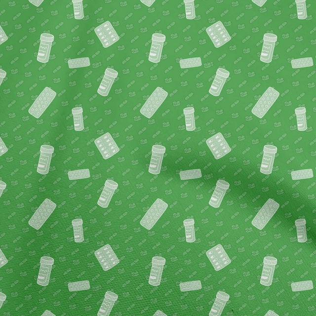 oneOone Tissu en Coton Cambric Vert Matériel Médical pour Robe Tissu Imprimé au Mètre 42 Pouces de Large