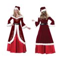thumbnail image 5 of Disfraz de Papá Noel para mujer, disfraz de Papá Noel clásico de lujo para fiesta de Navidad, vestido rojo para mujer, 5 of 5
