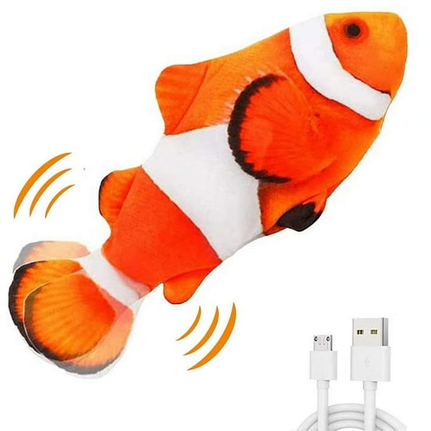Juguetes de peluche interactivos de peces en movimiento eléctricos Qiaoniuniu
