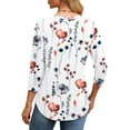 thumbnail image 4 of Fantaslook Womens Plus Size Tops 3/4 Sleeve Pleated Dressy Blouses Crew Neck Casual Tunic Tops Summer Shirts, 4 of 7