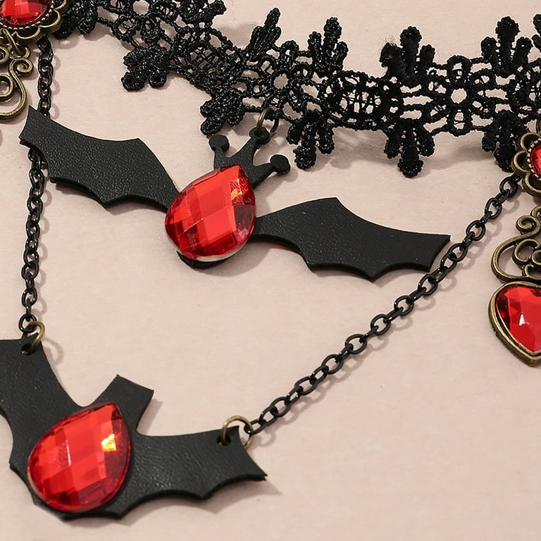 Double Layers Black Moon Pendant Choker Necklace Halloween - Temu