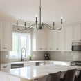 thumbnail image 5 of Kira Home Archer 47" 6-Light Large Modern Chandelier + Curved Arms, Adjustable Hanging Height, Black Finish, 5 of 8
