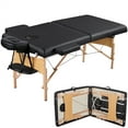 thumbnail image 5 of Yaheetech 2-Fold Portable Adjustable Beech Wood Massage Table w/ Face Cradle, Black, 5 of 11