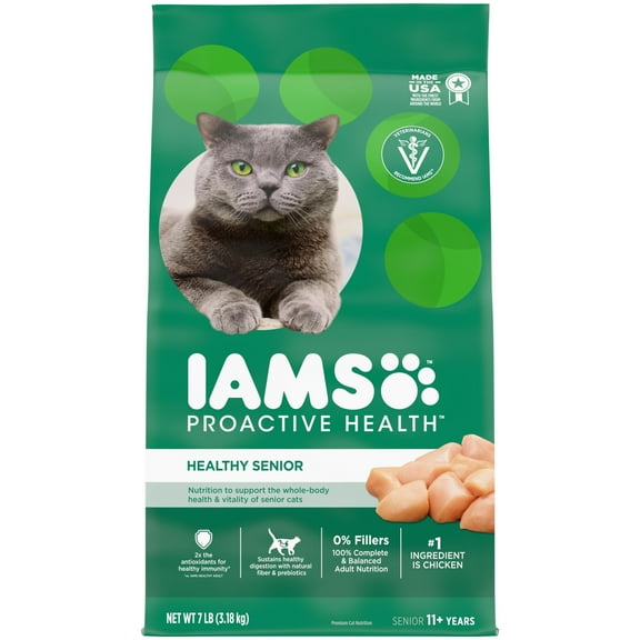 Iams Proactive Health Chicken Dry Cat Food For Senior Cats, 7 Lb Bag
