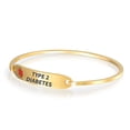 thumbnail image 2 of Bracelet d'Identification Médicale pour Diabète Type 2, Bracelet Élégant pour Femmes, Or, 2 Tons, Gravé sur Mesure, 2 of 5
