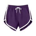 thumbnail image 2 of 2pc Sweat Shorts Women Soft Comfy Workout Athletic Loungewear Mini Shorts with Drawstring and Pockets Purple M, 2 of 7