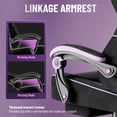 thumbnail image 4 of SOONTRANS Gaming Chair for Adults, Velvet Fabric High Back Comfortable Video Game Chair with Footrest Massage Lumbar Cushion, Racing Office Computer Desk Chair, Ergonomic Gamer Chair, Black/Purple, 4 of 10