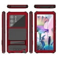 thumbnail image 6 of Decsae for Samsung Galaxy S24 Ultra Full Body Protection Case,Built-in Screen Protector,Foldbale Invisible Kickstand,Military Grade Drop Heavy Duty Shockproof Metal Frame Non-Slip Durable Cover,Red, 6 of 8