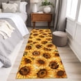 thumbnail image 4 of Yellow Sunflowers 2'x6' Runner Rugs for Hallway Kitchen Bedside Non Slip Washable, Watercolor Floral Flowers Vintage Entryway Rug Runners with Rubber Backing, Long Carpet Runner for Laundry Room, 4 of 8
