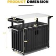 Bamboo Rolling Kitchen Island Utility Cart on Wheels with Drawers Door
