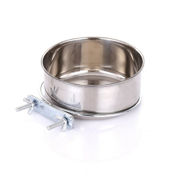 Dvkptbk Pet Dog Food Water Bowl for Cage Stainless Steel Hanging Cats Pets Bowls with Clamp Holder Crate Feeder Dish for Dog Bird Parrot Cat Rabbit Lightning Deals of Today on Clearance