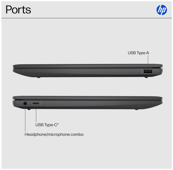 HP Chromebook 14 inch Laptop, HD Display, Intel Processor N100, 8 GB RAM, 128 GB UFS, Intel UHD Graphics, Chrome OS, Chalkboard Gray, 14a-nf0099nr