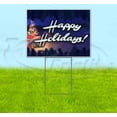 thumbnail image 1 of Happy Holidays V2-2 (18" X 24") Yard Sign, Includes Metal Step Stake, 1 of 6