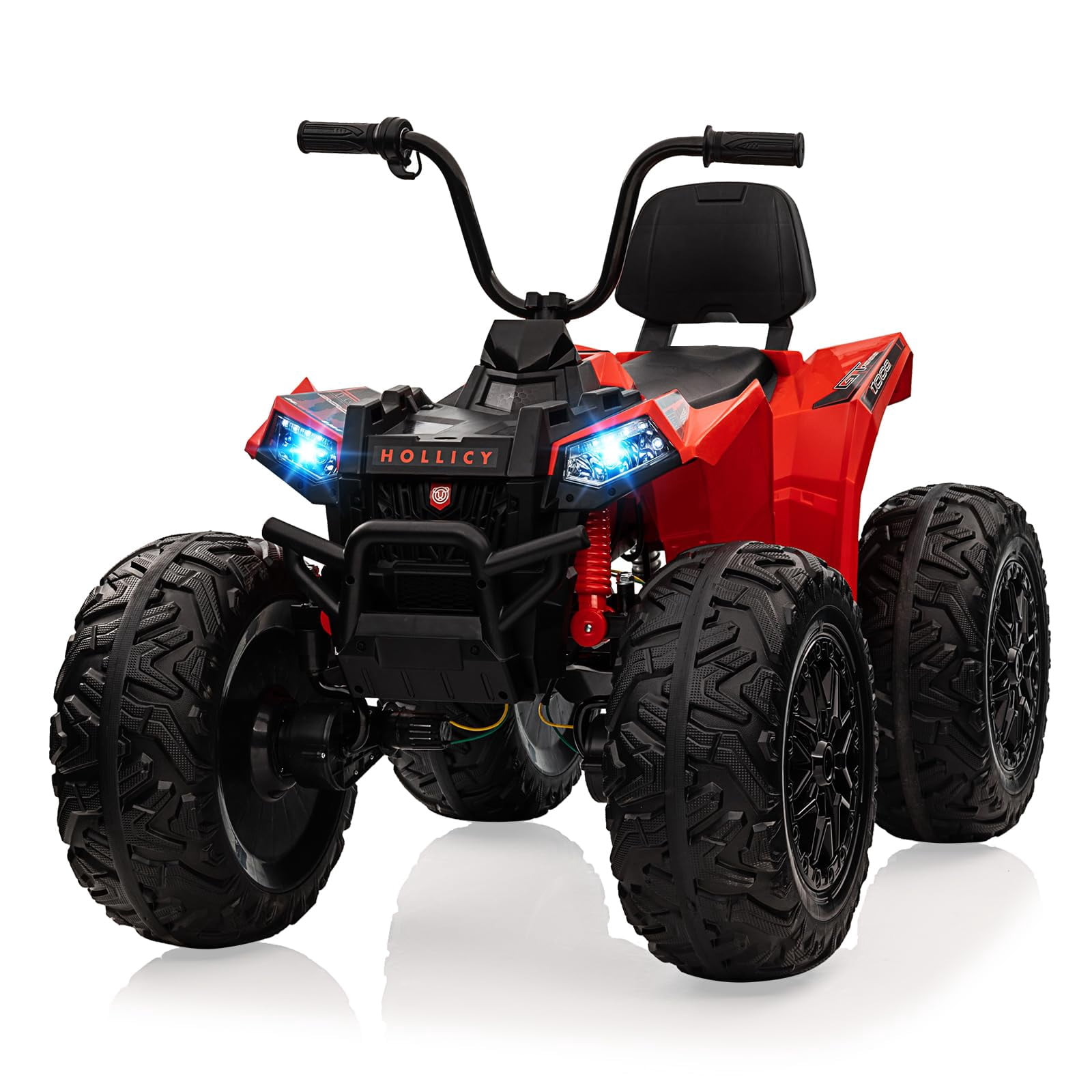 TROPOW Electric Ride On Cars with Remote Control,24V Two-Seater Kids ATV – 4x4 Electric 4-Wheeler Quad Ride-On Car Toy with 4x200W Motors, LED Lights, EVA Tires, Music, and Horn,