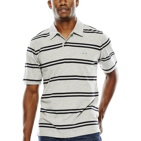 Ecko Unltd. Men's Turncoat Sleeve Striped Polo Short (Grey Marled, Small)