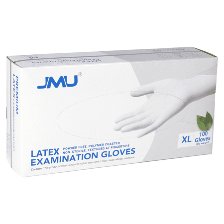 

JMU Latex Gloves Size XL Powder-Free Non-Sterile White 100pcs/box