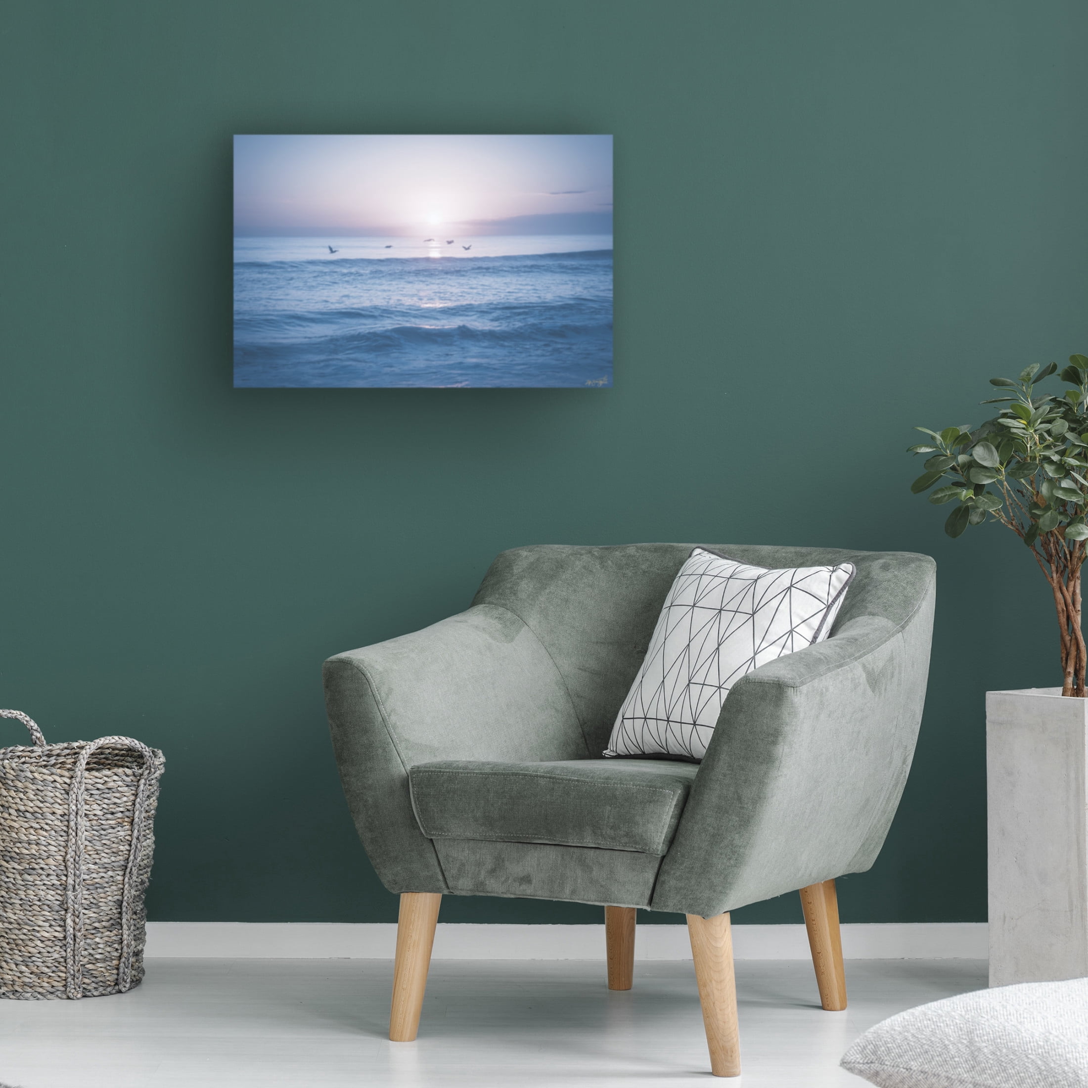 Canvas Wall Art - Life BeautifuLEE 'Ocean Birds In Flight' Wall Art for Living Room, Bedroom, or Office Décor by Trademark Fine Art - 24 x 16 Inches