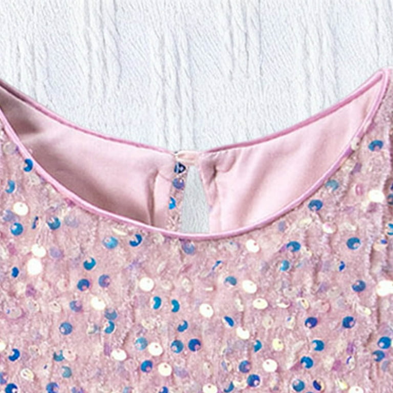 open lace back dress Sparkly Christmas Dress with Ruched Detail Pink New Year's Eve Outfit Pink / 10 main image 1