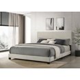 thumbnail image 2 of Dorian Fabric Upholstered Eastern King Panel Bed Cream, 2 of 8
