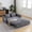 Grey, variant on Eyisean 65" Corduroy Convertible Sleeper Sofa Bed Queen Size, 3-in-1 Adjustable Pull Out Couch Bed, 2 Throw Pillows & Side Pockets, Lounge Love Seat Sleeper Bed with Armrest for Living Room Apartment