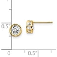 thumbnail image 3 of 14k Yellow Gold 5.2mm Bezel White Topaz Stud Earrings - 5mm, 3 of 5