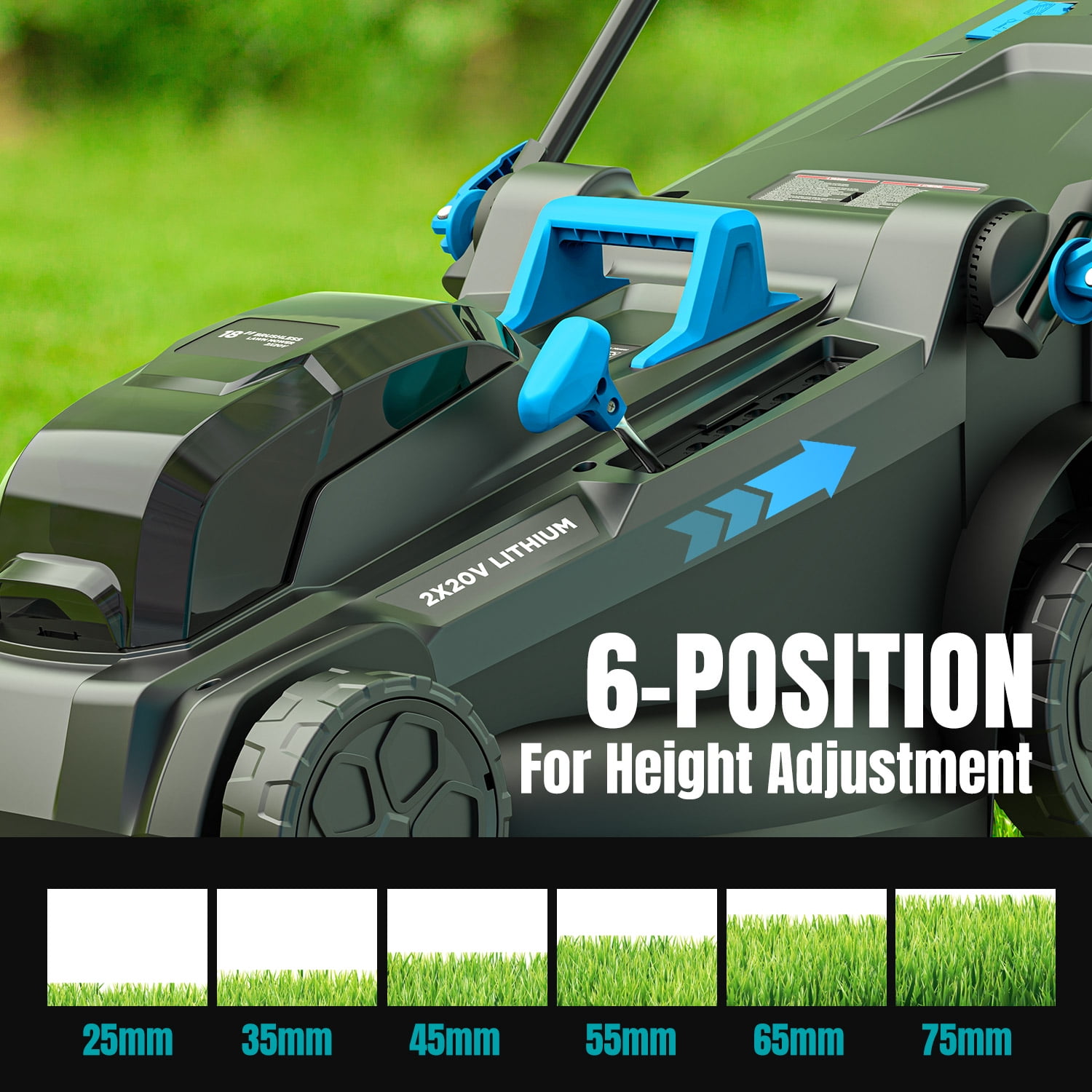 Mightymow Brushless Self-Propelled Lawn Mower, 2*20V 18" Cordless Lawn Mower, with 2*4.0Ah Battery& Dual Charger Included