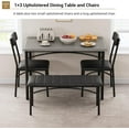 thumbnail image 2 of Twister.CK Dining Table Set for 4, Kitchen Table and Chairs, Rectangular Kitchen Table Set with Upholstered Bench, for Small Space, Apartment, Gray, 2 of 8