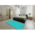 thumbnail image 4 of Ahgly Company Indoor Square Patterned Dark Turquoise Green Abstract Area Rugs, 3' Square, 4 of 6