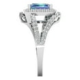 thumbnail image 3 of 4.0ct Emerald Cut Blue Natural Sky Blue Topaz 14k Yellow Gold Engraving Statement Bridal Wedding Three-Stone Designer Ring Size 5.75, 3 of 7