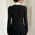 thumbnail image 6 of TGSLY Ribbed Knit Cropped Cardigan for Girls Soft V Neck Zip Up Long Sleeve Sweater Causal Solid Color Fall Winter Outerwear with Thumbholes 11-12 Years, 6 of 8
