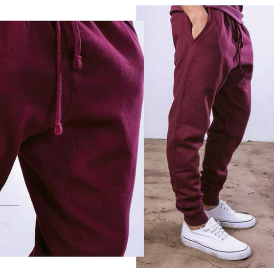 Cotton Heritage Mens Active Fleece Jogger Pants Red Jogging Urban