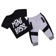 thumbnail image 1 of Sonducket 2 uds., conjunto de bebé, camiseta para niño, camiseta de manga corta, Top, pantalones, ropa de verano conjuntos de ropa Negro 110cm, 1 of 6