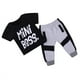 thumbnail image 2 of Jumpingount Conjunto de 2 uds para bebé, camiseta para niño, camiseta de manga corta para bebé, pantalones superiores para niño, ropa de verano conjuntos de ropa Negro 80cm, 2 of 6