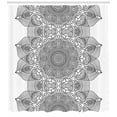 thumbnail image 3 of Ambesonne Eastern Shower Curtain, Folk Pattern Moroccan, 69"Wx75"L, Grey White, 3 of 3