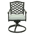 thumbnail image 6 of iPatio Stylish Outdoor Aluminum 5-Piece Round Dining Set: Weather-resistant, Durable, Lightweight, Modern Design Patio Furniture Set with Cushioned Swivel Rockers and Round Table, Gray, 6 of 6