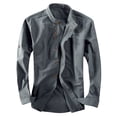 thumbnail image 2 of pstuiky camisas de manga larga para hombre, Camisa deportiva de manga corta con solapa y cremallera a rayas para hombre salir tops l, 2 of 5