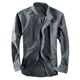 thumbnail image 2 of pstuiky Camisas casuales de manga larga para hombre, Camisa deportiva de manga corta con solapa y cremallera a rayas para hombre Tops de talla grande para hombre xxxl, 2 of 5