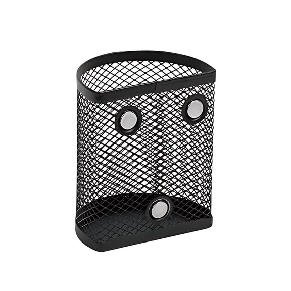 Magnetic Mesh Pen Holder with Strong Magnets for Whiteboard Refrigerator or Locker Office and Home Storage Organizer in Black