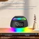 thumbnail image 2 of Reloj Despertador Portátil con Luz LED RGB, Receptor de Radio con Bluetooth Inalámbrico y Función de Repetición de Alarma Dual, A, 2 of 5