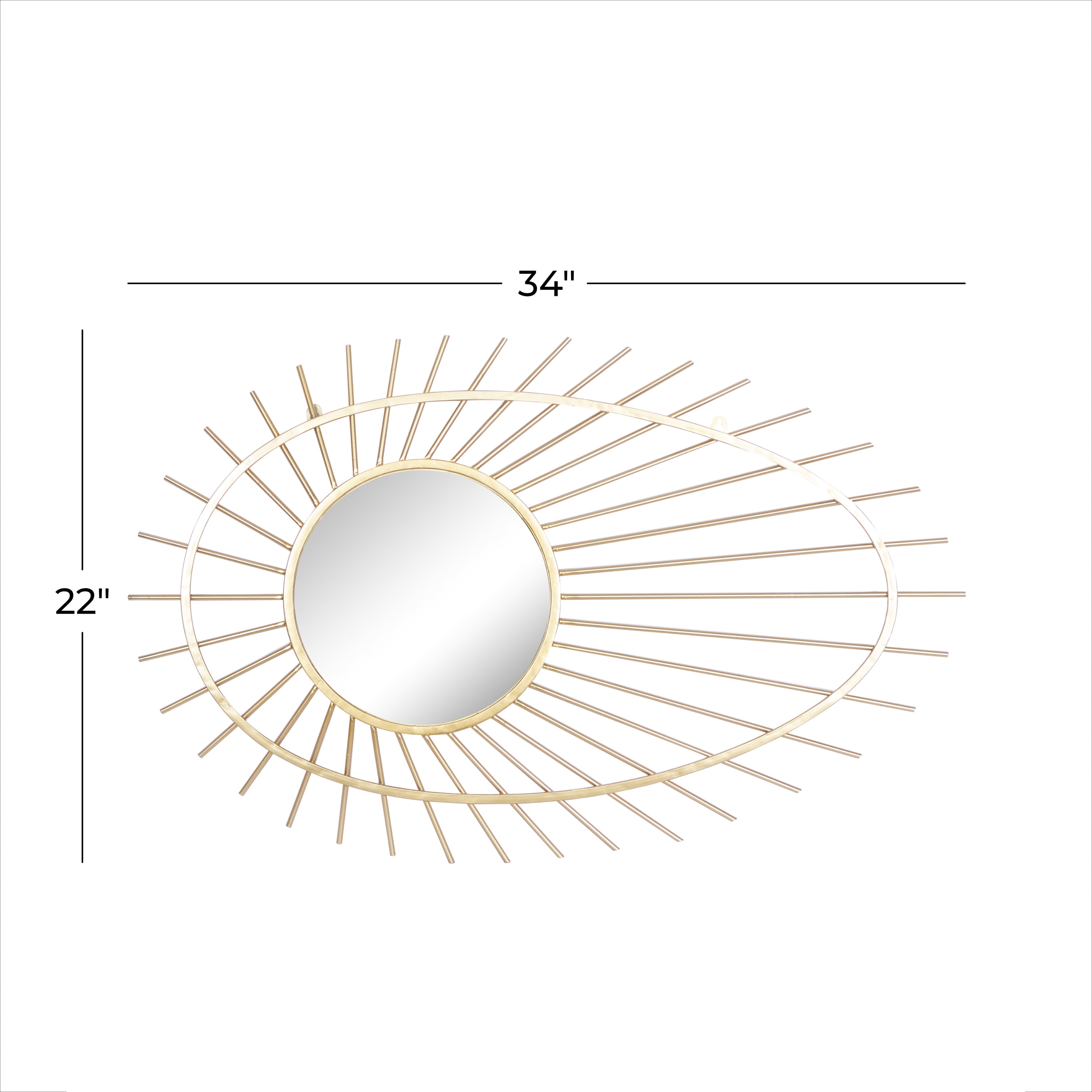 CosmoLiving by Cosmopolitan 22" x 34" Gold Handmade Starburst Wall Mirror