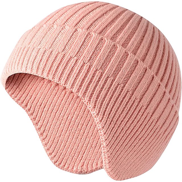 LinYooLi Women Beanie Winter Warm Knit Hats with Ear Flap Knitted Skull Cap Cold Weather