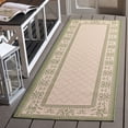 thumbnail image 2 of Safavieh Courtyard Eva Oriental Indoor/Outdoor Runner Rug, Natural/Olive, 2'3" x 10', 2 of 9