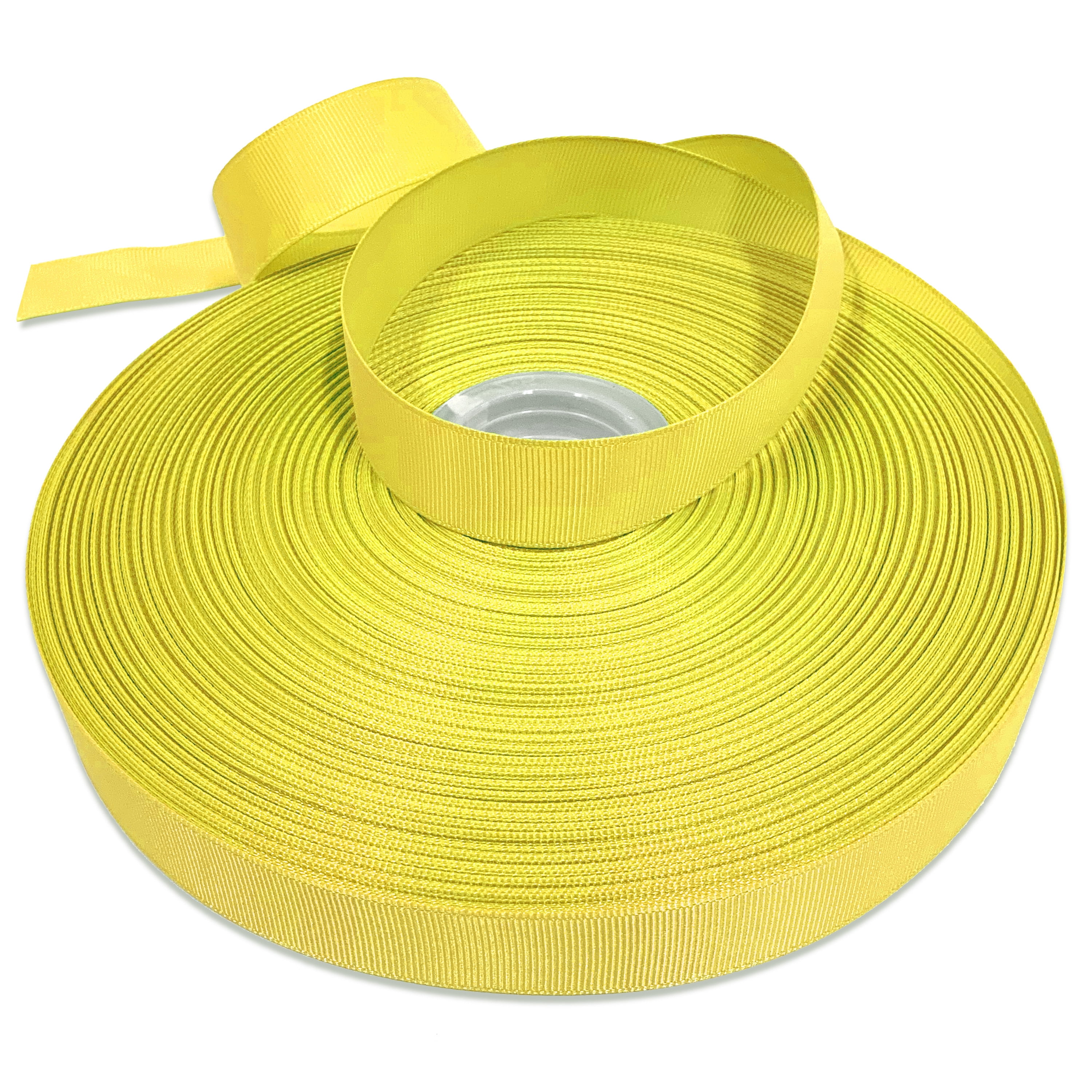 Yellow Grosgrain Ribbon for Crafts and Bows, 7/8" x 100 Yards by Gwen Studios
