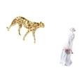 thumbnail image 6 of Dualoai Golden Cheetah Lady Sculpture Ceramic Animal Figurine Modern Tabletop Centerpiece Porcelain Girl Statue Nordic Ornament for Office Home Shelf Decor, 6 of 7