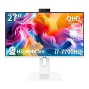 Qehi 27‑Inch All‑in‑One Desktop Computer, Core i7, 16GB DDR4 RAM, 512GB SSD, 2560 x 1440 2K Display, Wi‑Fi 6, Includes Keyboard and Mouse for Home Office Daily Use