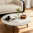 thumbnail image 4 of FFZ 32 inch Round Tempered Glass Table Top Marble Design Diy Replacement Gray Dining Patio Outdoor, 4 of 13