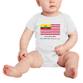 thumbnail image 3 of Proud to Be Ecuadorian American Flag Baby Bodysuits Newborn Clothes (White, 18-24 Months), 3 of 5