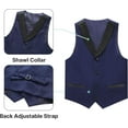 thumbnail image 3 of Lycody 3pcs Boys Tuxedo Suit Set for Teen and Kids Slim Fit Sizes 2-20 Blazer Vest Pants Formal Wedding Outfit for Kids, 3 of 7