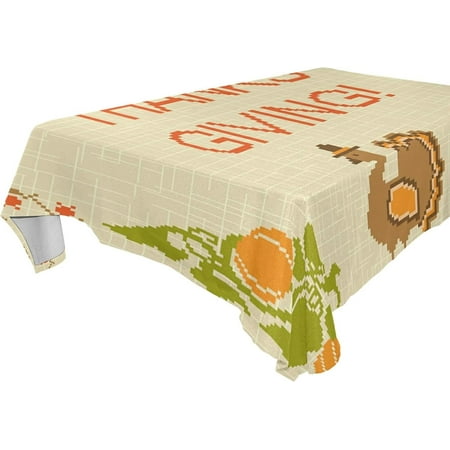 

Hyjoy 60x90 in Thanksgiving Turkey Tablecloth Waterproof Washable Polyester Square Table Cover Durable Tablecloth for Kitchen Dining Table Party Decor